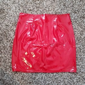 COPY - Fashion nova red latex skirt